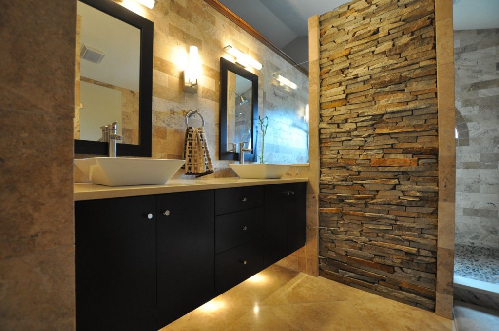 Bathroom with Natural Stone Flooring
